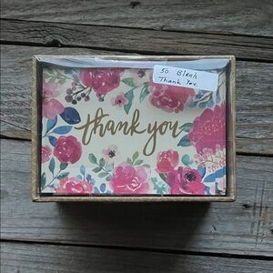 Floral Thank You Cards with Gold Accents
